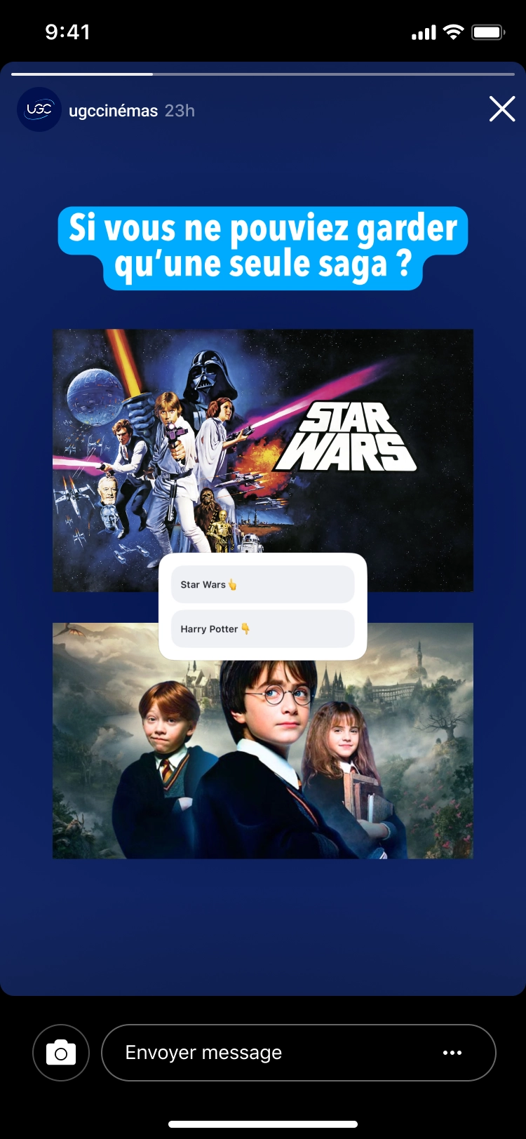Story UGC : Sondage — préférences cinéma
